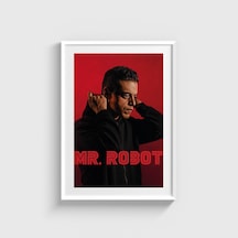 Mr. Robot Dizi Posteri Tablo Çerçeveli Poster Duvar Dekorasyonu Beyaz Çerçeveli Tablo Beyaz Çerçeveli Tablo Dn11d550beyaz