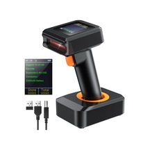 Tera Hw0006 2d Wireless Barcode Scanner With Display Screen Bluetooth, 2.4g & Usb 3-in-1 Kablosuz El Tipi Barkod Okuyucu