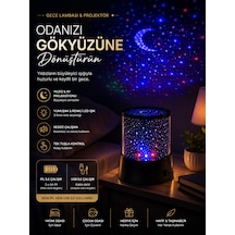 Yıldızlı Ay Projeksiyon Gece Lambası Usb & Pilli Oda Dekoru Çok Renkli