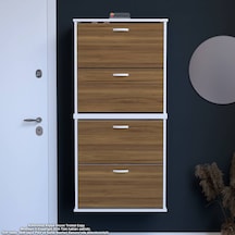 Modilayn Umay' 2 Li Asma Antre Hol 72 X 148 X 25, 5 Cm Lik 4 Düşer Kapak 8 Raf Bölmeli Ayakkabılık Beyaz - Ceviz Modilayn Umay' 2 Li Asma Antre Hol 72 X 148 X 25, 5 Cm Lik 4 Düşer Kapak 8 Raf Bölmeli Ayakkabılık Beyaz - Ceviz