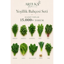 Yeşillik Bahçesi Tohum Seti 10 Çeşit 15.000+ Tohum Maydanoz, Roka, Tere, Ispanak, Marul, Dereotu, Pazı, Semizotu, Kuzu Kulağı, Pırasa