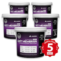Alkoru 5 Adet 13 Kg Gri Kumlu Likit Membran Renkli Reçine Esaslı Sıvı Su Yalıtım Malzemesi Avantaj Paket