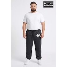 Süperlife Erkek Büyük Beden N Logolu Paça Lastikli Rahat Kesim Jogger İnce Eşofman Altı Spr26bea951-4 Antrasit