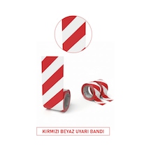 Etr 5112 Yapışkanlı Zemin İşaretleme Bandı Kırmızı Beyaz Güvenlik Bandı