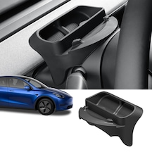 Tesla Model Y - Model 3 Direksiyon Arkasına Takılan Çok Amaçlı Silikon Düzenleyici - Siyah