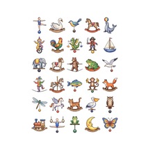 30 Adet Nostaljik Ahşap Denge Oyuncağı Sticker Seti - Defter, Laptop, Ajanda İçin Çok Renkli
