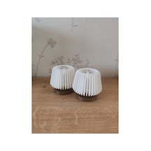 Orion Dekoratif Led Tealight Mumluk Masaüstü Aydınlatma 2'li Set 7x7,5 Cm Kahverengi