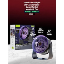 1200mah Bataryalı 360 Ayarlanabilir Duvar Monteli -masaüstü Fan Vantilatör Pervane
