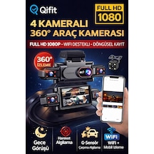 Full Hd 1080p Wi-fi Full Hd 3 Kameralı Araç Içi Kamera Araba Güvenlik Kamerası Gece Görüşü Ön Geri Iç Kayıt