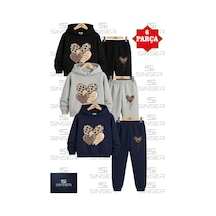 Ss Sinser Çocuk 3lu Takım "kallpler Leopar Desenlı" 3lu Kapşolu Eşofman Takımı Çok Renkli