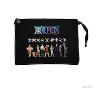 One Piece Siyah Clutch Astarlı Cüzdan / El Çantası