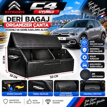 Citroen C4 Uyumlu Oto Bagaj Organizeri Deri Bagaj Kutu Çanta 1