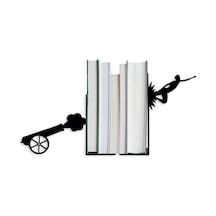 Hobi Demir Sanat Uçan Adam Figürlü Dekoratif Metal Kitap Tutucu