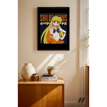 Sailor Moon Venus Poster, Siyah Çerçeveli Duvar Tablosu - Anime Severlere Özel Hediye