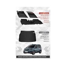 Sahler Citroen Berlingo 2019+ Uyumlu 4.5d Premium Havuzlu Oto Paspas Ve Liner Marka 3d Bagaj Havuzu