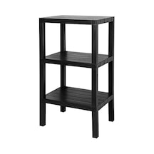 Deconox 3 Katlı Köşe Rafı Banyo, Mutfak Ve Kiler İçin Yer Tasarruflu Organizer Çok Amaçlı Plastik Raf 3 Farklı Renk Seçeneği 38x29x74cm Siyah Aahşap