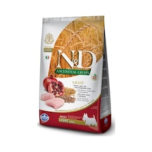 N&D Adult Light Mini Tavuklu ve Narlı Düşük Tahıllı Küçük Irk Yetişkin Köpek Maması 2500 G