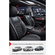 Titanyum Serisi Lüks Keten Oto Koltuk Kılıfı Fiat Egea-linea-punto-albea-tipo-uno Uyumlu Beyaz