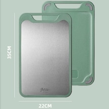 Yeşil Çift Taraflı Kesme Tahtası 304 Paslanmaz Çelik Kesme Tahtaları Paspaslar Sebze Kesme Tahtası Mutfak S Yeşil