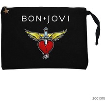 Bon Jovi Hearth Siyah Clutch Astarlı Cüzdan / El Çantası
