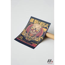 Attack On Titan Colossal Titan Poster, Çerçevesiz Yüksek Kalite Duvar Afişi - Anime Severlere Özel H