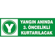 Yangında 3. Öncelikli Kurtarılacak Uyarı Etiketi