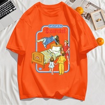 Startmore Y2k Vintage Tişört Tee Askıya Alınmış Baskı Turuncu