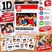 One Direction Dövme Seti 25 Adet Geçici Çocuk Dövmesi Eğlenceli Tattoo Seti 4+ Yaş