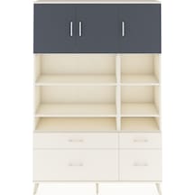 Arges Dolap 10 Raflı 4 Çekmeceli 3 Kapaklı 132x30x195 Aytaşı-antrasit/aytaşı Antrasıt/aytası