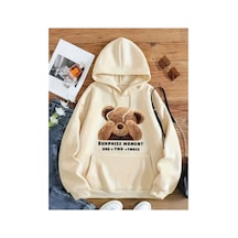 Medinenur Surprıse Baskılı Yumuşacık İçi Yünlü Sweatshirt Bej