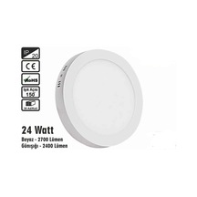 Led Tavan Spot Panel Yuvarlak Sıva Üstü 24 Watt Driverli Panel Çok Renkli