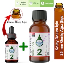 Lugol Çözeltisi %2 130 Ml Kolayca Doldur Sınırsız Kullan Lügol Cam Damlalıklı Geniş Ağız Şişe,pharma Grade