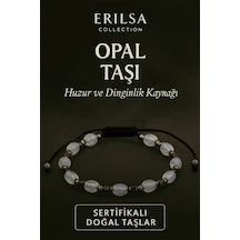 Sertifikalı Doğal Opal Taşı Bileklik Huzur Ve Dinginlik Kaynağı Şeffaf