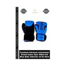 Premium Dövüşçü Antrenman Ürünü Kadın Spor Ring-310 Blue Boks Eldiveni 10 Oz Mavi