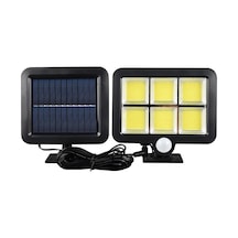 120 Cob Led Solar Panelli 3 Modlu Duvar Lambası 10 Parça Siyah