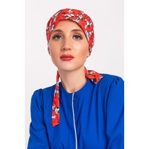 Kırmızı Snoppy Desenli Tesettür Doktor Hemşire Hastane Aşçı Cerr Kırmızı