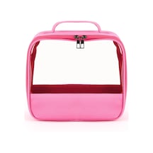 Beedesignn Pvc Detaylı Kozmetik Çantası - Pembe Çok Renkli