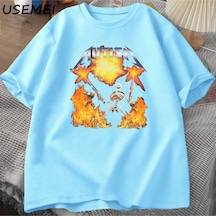 Flood Of Style Otizm Meme T-shirt Rahat Pamuk Kısa Kollu Tee Mizah Baskılı Retro Kısa Kollu T Shirt U Mavi