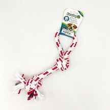 Eurodog - 431 - Diş İpi Halka Üç Düğüm Kırmızı Beyaz - Edntrend - 30 Cm