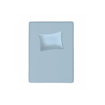 %100 Pamuklu Bebek Aparalı Çarşaf 115x150 + Bebek Yastık Kılıfı 35x45 Mavi