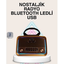 Ahşap Nostaljik Radyo Bluetooth Usb Sd Kart Destekli 79746138
