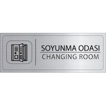 Mayeka Soyunma Odası İsimlik Gümüş Metal Kapı İsimliği Levhası Yönlendirme Tabelası