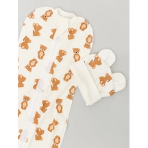 Allbaby Fermanla Kapı Taşıyıcı - Şapkalı Fermuarlı Konfor Üstü 310995774 Sütlü