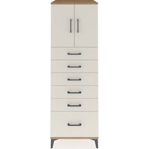 Kronos Dolap Tek Raflı 6 Çekmeceli 2 Kapaklı 60x59x182 Çam-ay... Çam