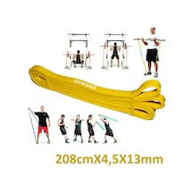 Nk Spor 1 Adet Direnç Lastiği 208cm X 1,5x13mm 3,5-4,5kg Latex Pilates Yoga Spor Egzersiz Fizik Sarı