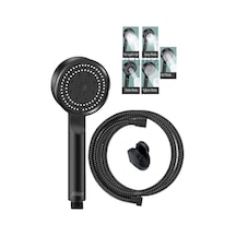 Maxima 5 Fonksiyon Duş Başlığı , Siyah Duş Hortumu Ve Mafsal Duş Seti Duş Seti Siyah Plastik Tr İtha Diğer
