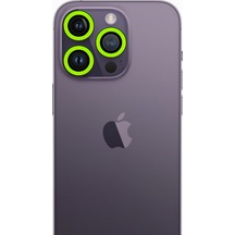 Newface Apple   Uyumlu  iPhone 13 Pro Max Neon Fosforlu Kamera Lens - Yeşil