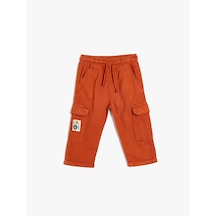 Koton Kargo Pantolon Fitilli Kadife Beli Bağlamalı Cepli Pamuklu Kahverengi 5wmb40044tw Kahve