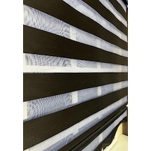 Siyah Bambu Zebra Stor Perde Etek Dilimli