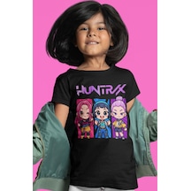 Sevbano Huntrix Kpop Demon Hunters Rumi Mira Zoey Baskılı Unisex Film Çoc Siyah
